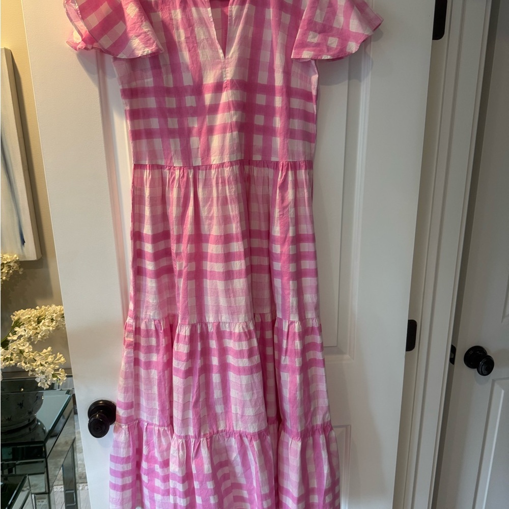 Oliphant Pink and White Gingham Dress